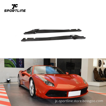 Prepreg Dry Carbon Fiber Side Skirts with Winglet for Ferrari 488 GTB Coupe 2-Door (2015-2018)